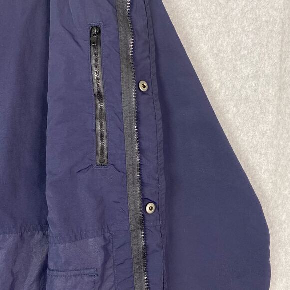 Flint and Tinder Jacket Mens XL Ridge Shell Navy Blue Hooded Zip Snap Button - Picture 6 of 13